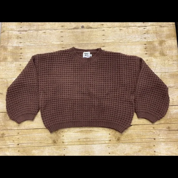 NWT Princes Polly KOBIE BALLON SLEEVE SWEATER BROWNsz S/M - Picture 6 of 6